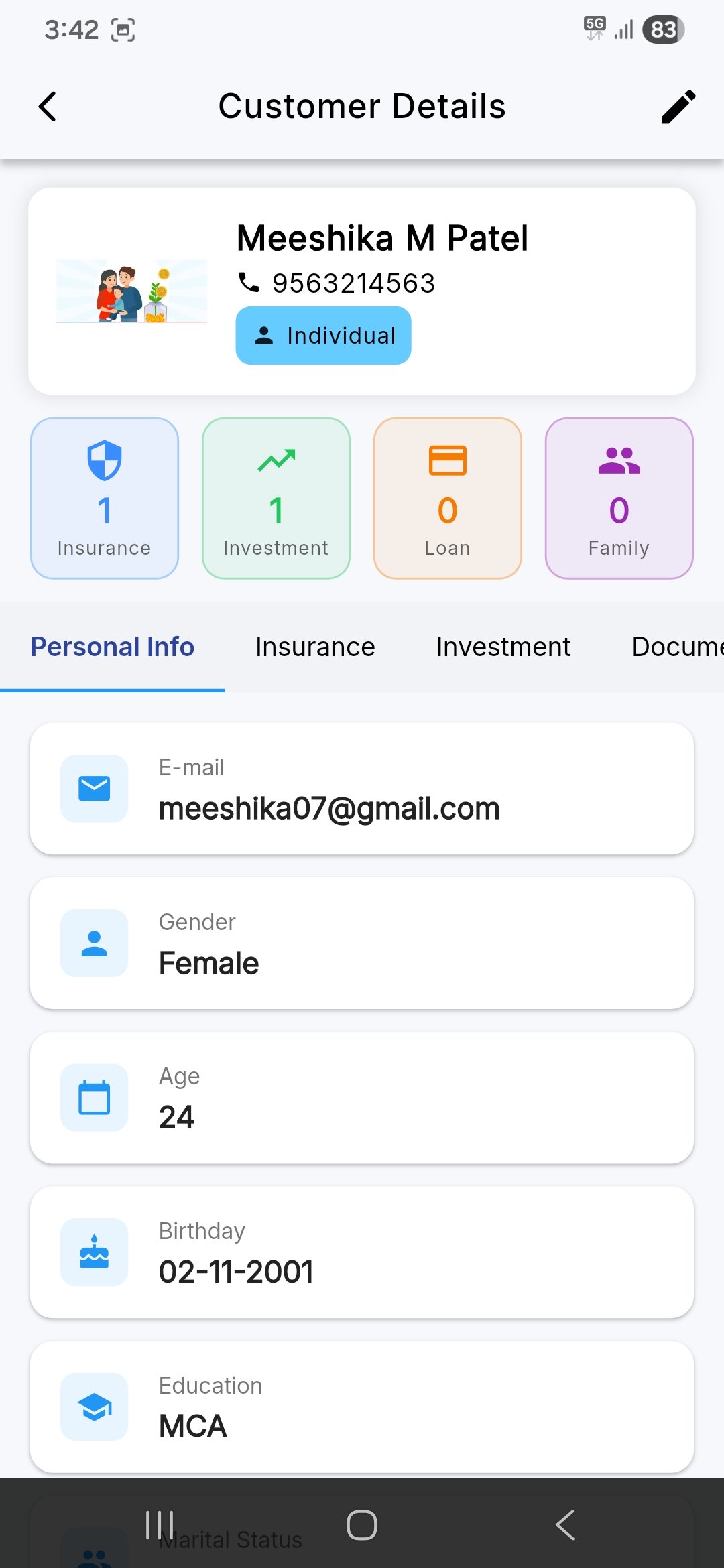 Agent App Screen